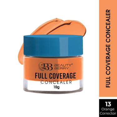 Beauty Berry Full Coverage Concealer, Easy to Blend, Ultra Lightweight & Long Lasting Concealer | Creamy Texture, Highly Pigmented, Waterproof Concealer for Face Makeup (ORANGE CORRECTOR-13, 1)
